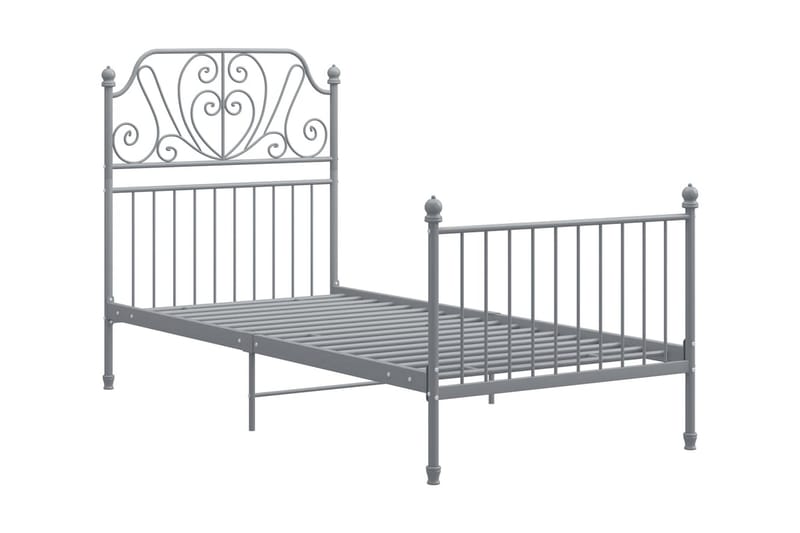 Sängram grå metall 90x200 cm - Grå - Möbler - Sovrum - Sängram & sängstomme