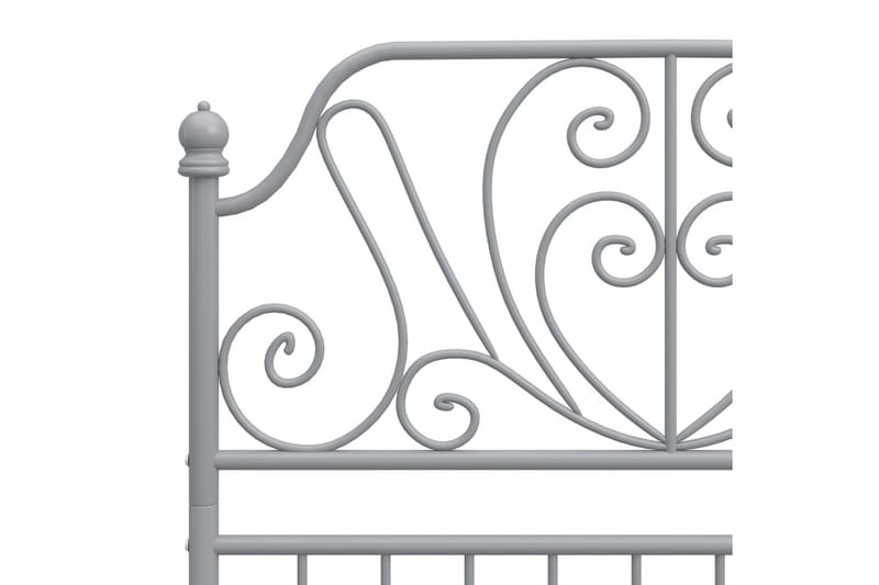 Sängram grå metall 90x200 cm - Grå - Möbler - Sovrum - Sängram & sängstomme
