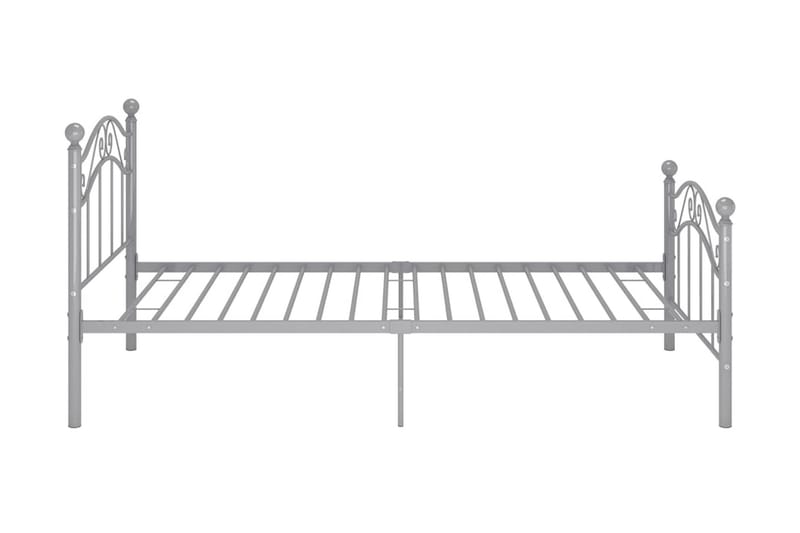 Sängram grå metall 90x200 cm - Grå - Sängram & sängstomme