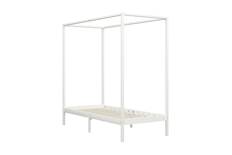 Sängram himmelsäng vit massiv furu 90x200 cm - Vit - Möbler - Sovrum - Sängar - Himmelsäng