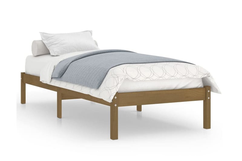 Sängram honungsbrun massiv furu 100x200 cm - Honung - Möbler - Sovrum - Sängram & sängstomme