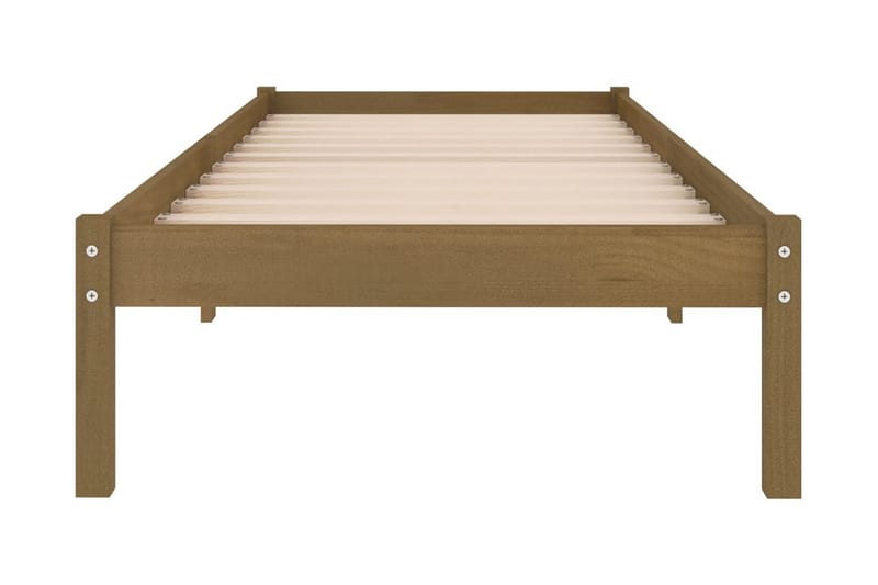 Sängram honungsbrun massiv furu 100x200 cm - Honung - Möbler - Sovrum - Sängram & sängstomme