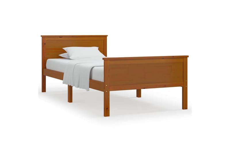 Sängram honungsbrun massiv furu 100x200 cm - Honungsbrun - Möbler - Sovrum - Sängram & sängstomme