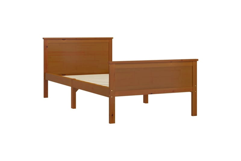 Sängram honungsbrun massiv furu 100x200 cm - Honungsbrun - Möbler - Sovrum - Sängram & sängstomme