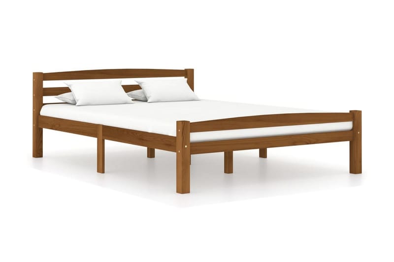 Sängram honungsbrun massiv furu 120x200 cm - Brun - Möbler - Sovrum - Sängram & sängstomme