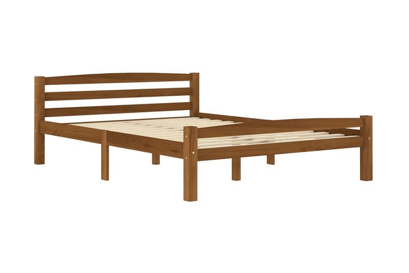 Sängram honungsbrun massiv furu 120x200 cm - Brun - Möbler - Sovrum - Sängram & sängstomme