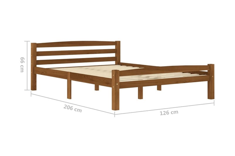 Sängram honungsbrun massiv furu 120x200 cm - Brun - Möbler - Sovrum - Sängram & sängstomme
