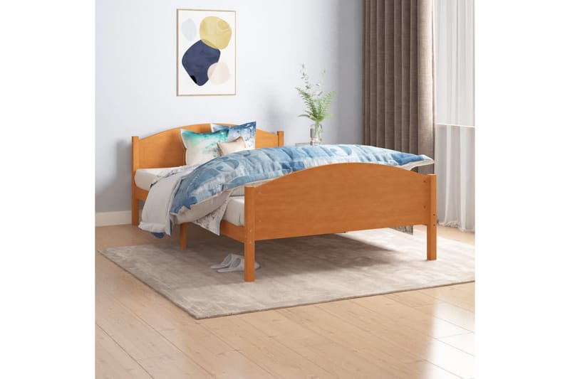 Sängram honungsbrun massiv furu 120x200 cm - Honung - Möbler - Sovrum - Sängram & sängstomme