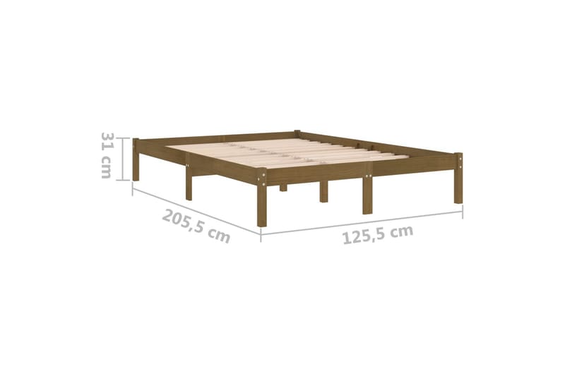 Sängram honungsbrun massiv furu 120x200 cm - Honung - Möbler - Sovrum - Sängram & sängstomme