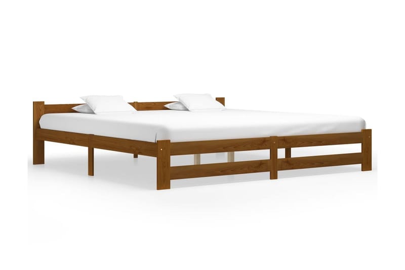 Sängram honungsbrun massiv furu 200x200 cm - Brun - Möbler - Sovrum - Sängram & sängstomme