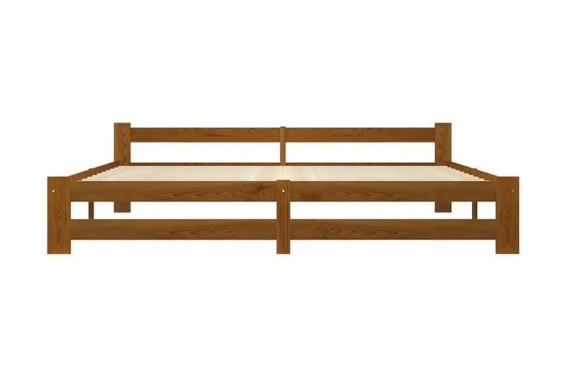 Sängram honungsbrun massiv furu 200x200 cm - Brun - Möbler - Sovrum - Sängram & sängstomme