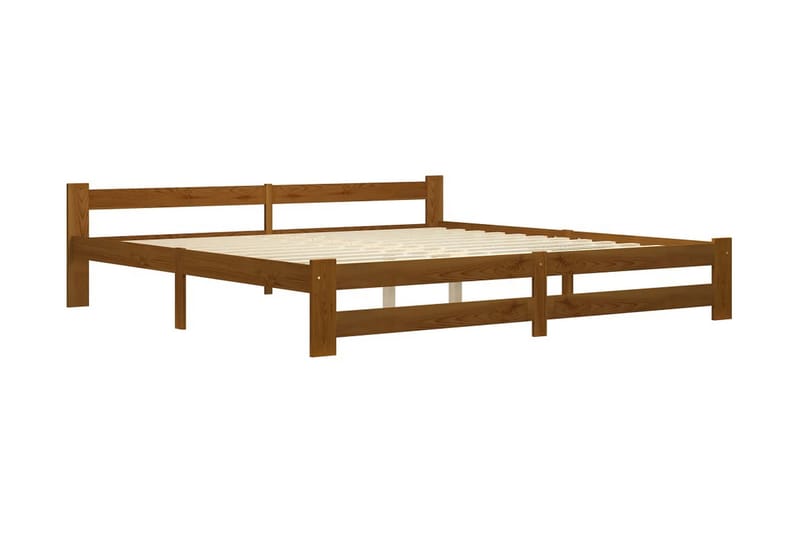 Sängram honungsbrun massiv furu 200x200 cm - Brun - Möbler - Sovrum - Sängram & sängstomme