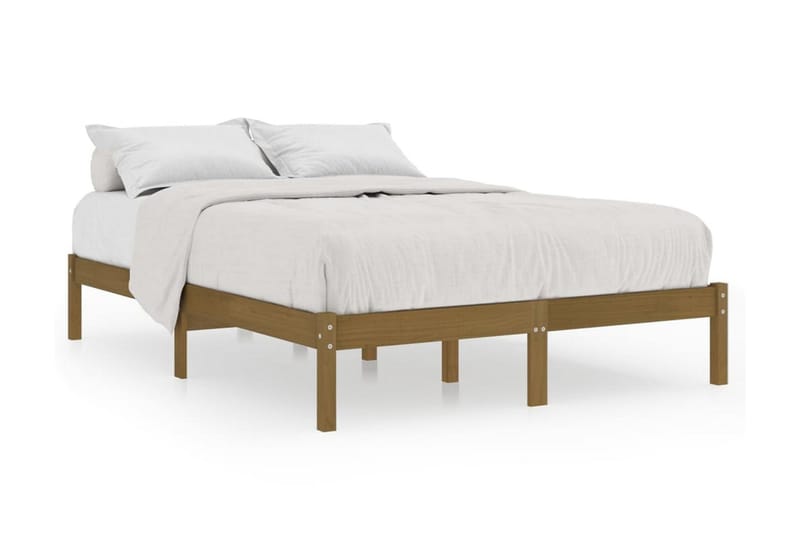 Sängram honungsbrun massiv furu 200x200 cm - Honung - Möbler - Sovrum - Sängram & sängstomme