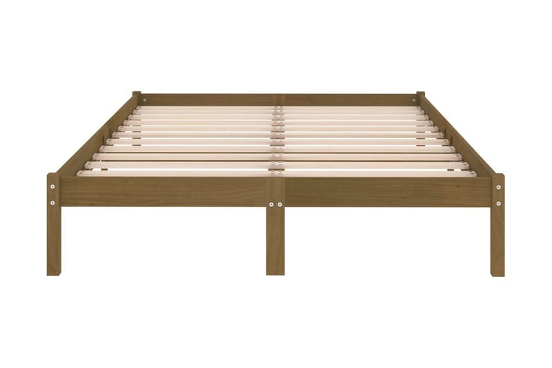 Sängram honungsbrun massiv furu 200x200 cm - Honung - Möbler - Sovrum - Sängram & sängstomme