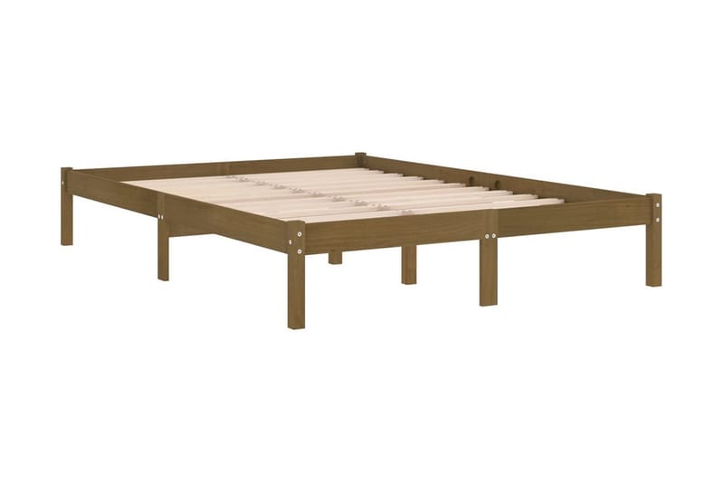 Sängram honungsbrun massiv furu 200x200 cm - Honung - Möbler - Sovrum - Sängram & sängstomme