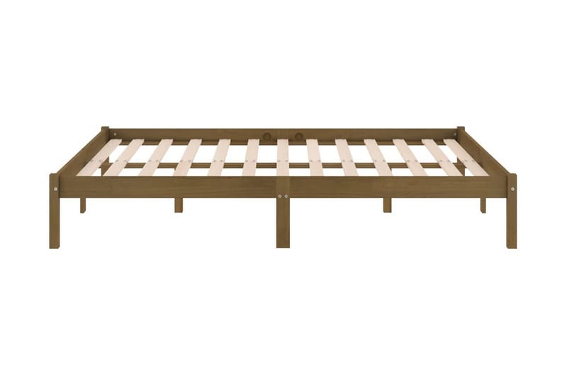 Sängram honungsbrun massiv furu 200x200 cm - Honung - Möbler - Sovrum - Sängram & sängstomme