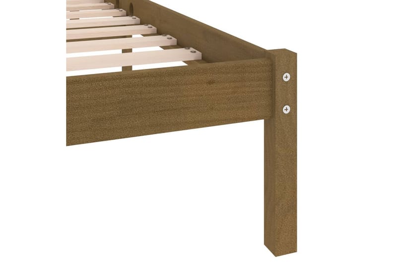 Sängram honungsbrun massiv furu 200x200 cm - Honung - Möbler - Sovrum - Sängram & sängstomme