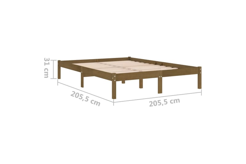 Sängram honungsbrun massiv furu 200x200 cm - Honung - Möbler - Sovrum - Sängram & sängstomme