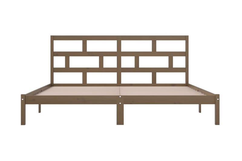 Sängram honungsbrun massiv furu 200x200 cm - Honung - Möbler - Sovrum - Sängram & sängstomme
