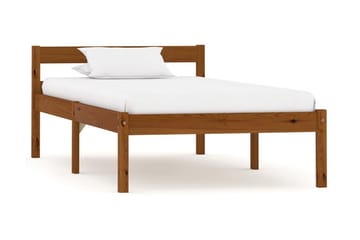 Sängram honungsbrun massiv furu 90x200 cm