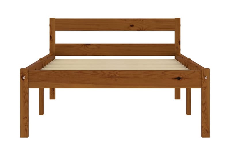 Sängram honungsbrun massiv furu 90x200 cm - Brun - Möbler - Sovrum - Sängram & sängstomme