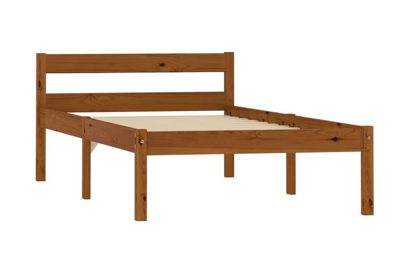 Sängram honungsbrun massiv furu 90x200 cm - Brun - Möbler - Sovrum - Sängram & sängstomme