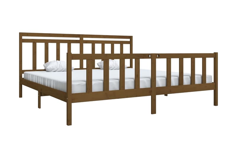 Sängram honungsbrun massivt tr�ä 200x200 cm - Honung - Möbler - Sovrum - Sängram & sängstomme