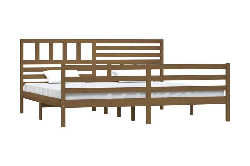 Sängram honungsbrun massivt tr�ä 200x200 cm - Honung - Möbler - Sovrum - Sängram & sängstomme