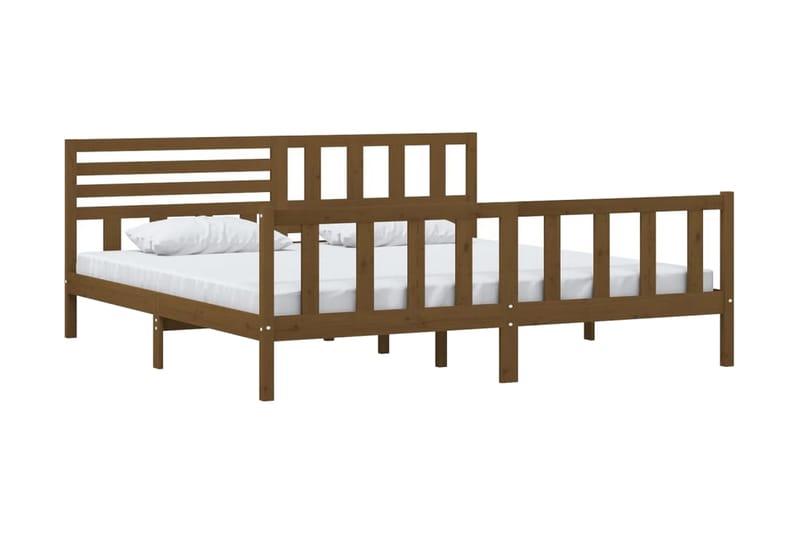 Sängram honungsbrun massivt tr�ä 200x200 cm - Honung - Möbler - Sovrum - Sängram & sängstomme