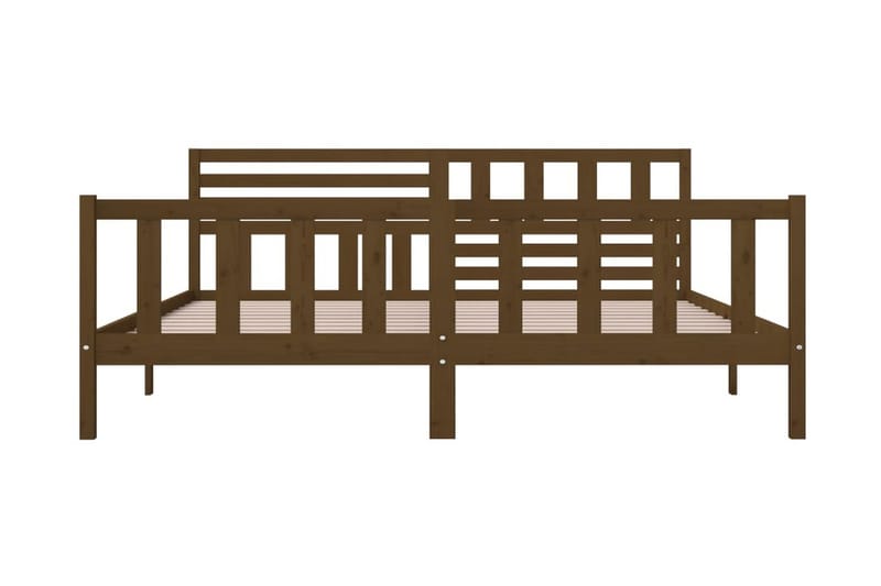 Sängram honungsbrun massivt trä 200x200 cm - Honung - Möbler - Sovrum - Sängram & sängstomme