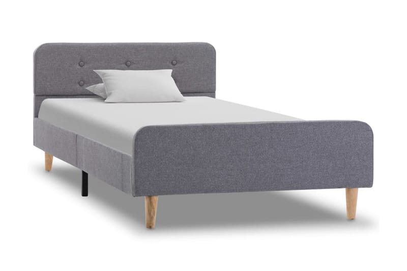 Sängram ljusgrå tyg 100x200 cm - Ljusgrå - Möbler - Sovrum - Sängram & sängstomme