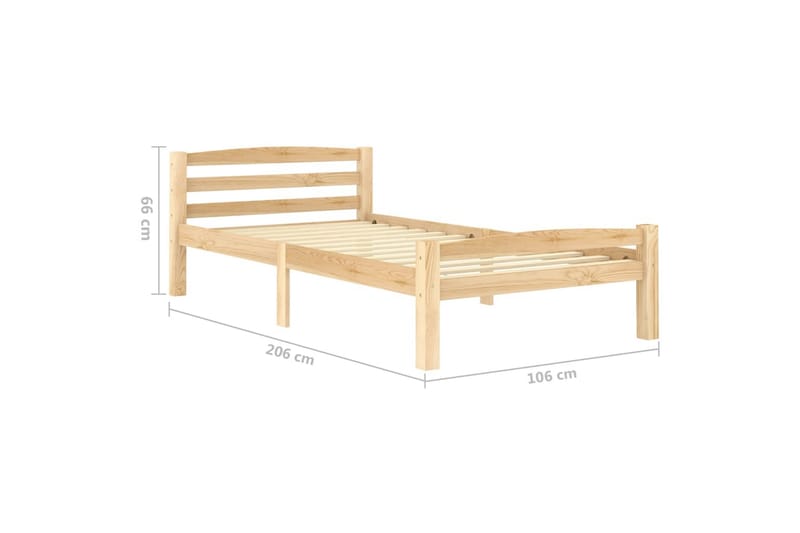 Sängram massiv furu 100x200 cm - Brun - Möbler - Sovrum - Sängram & sängstomme
