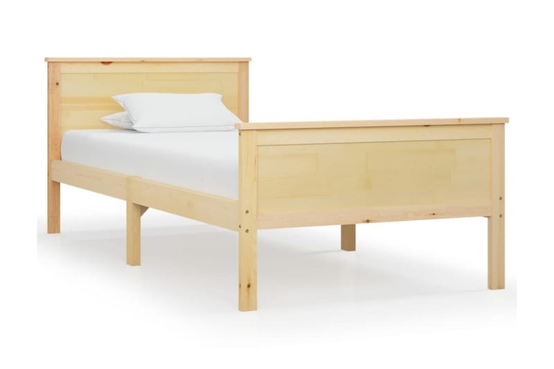 Sängram massiv furu 100x200 cm - Brun - Möbler - Sovrum - Sängram & sängstomme