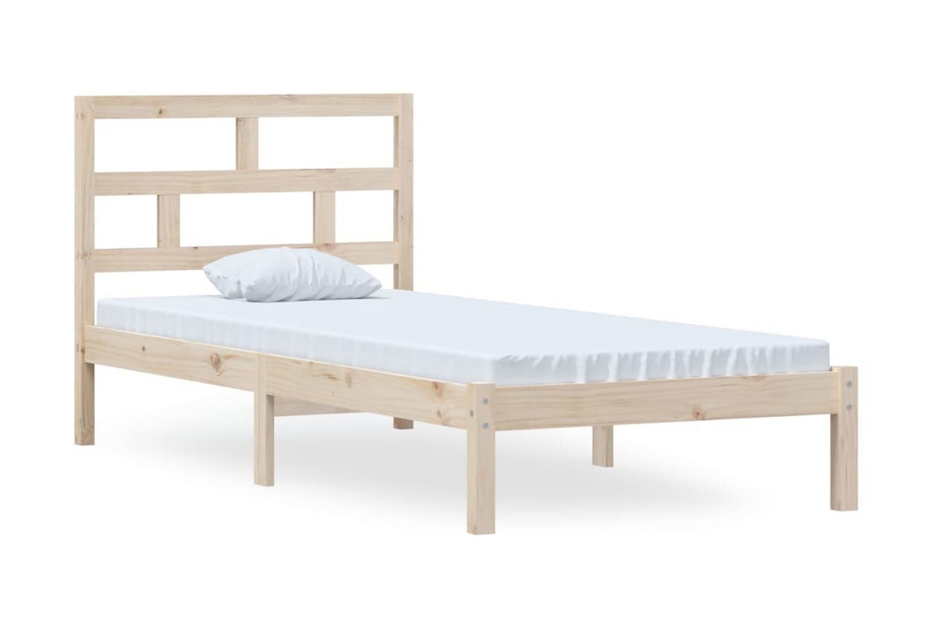 Sängram massiv furu 100x200 cm enkelsäng - Brun - Möbler - Sovrum - Sängram & sängstomme