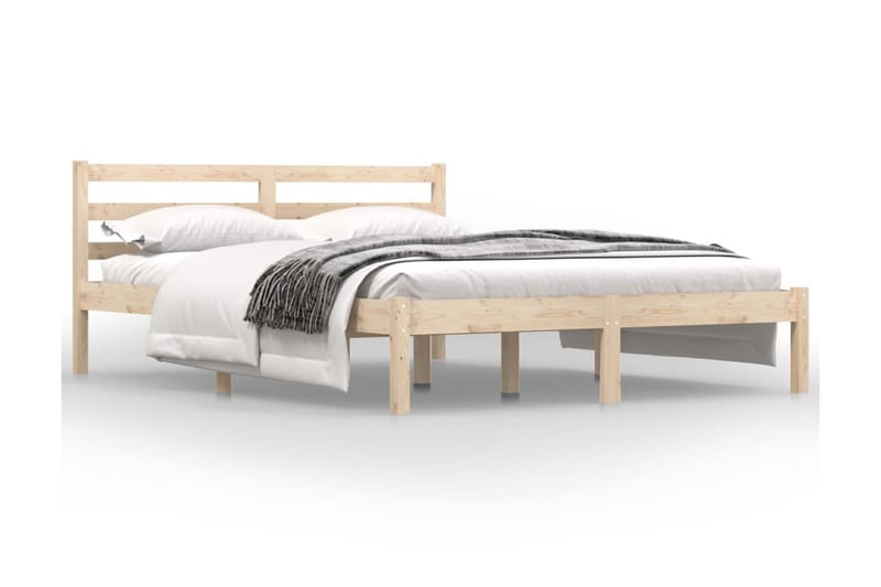 Sängram massiv furu 120x190 cm 4FT - Brun - Möbler - Sovrum - Sängram & sängstomme