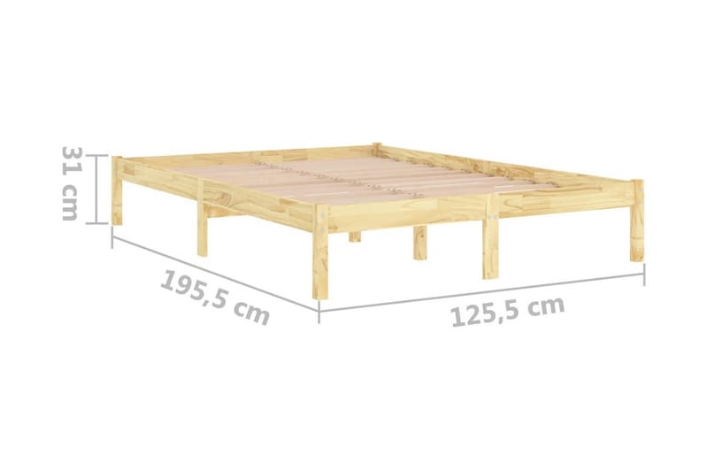 Sängram massiv furu 120x190 cm UK liten dubbel - Brun - Möbler - Sovrum - Sängram & sängstomme