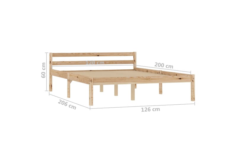 Sängram massiv furu 120x200 cm - Brun - M�öbler - Sovrum - Sängram & sängstomme