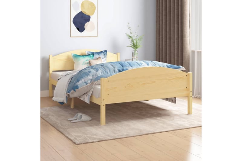 Sängram massiv furu 120x200 cm - Brun - Möbler - Sovrum - Sängram & sängstomme
