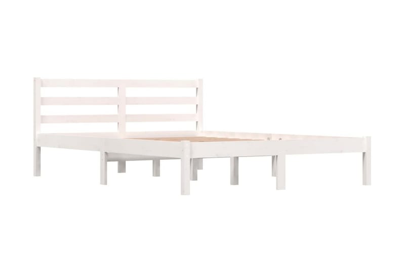 Sängram massiv furu 135x190 cm vit 4FT6 - Vit - Möbler - Sovrum - Sängram & sängstomme