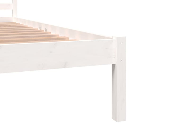 Sängram massiv furu 135x190 cm vit 4FT6 - Vit - Möbler - Sovrum - Sängram & sängstomme