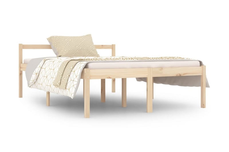 Sängram massiv furu 140x190 cm - Brun - Möbler - Sovrum - Sängram & sängstomme