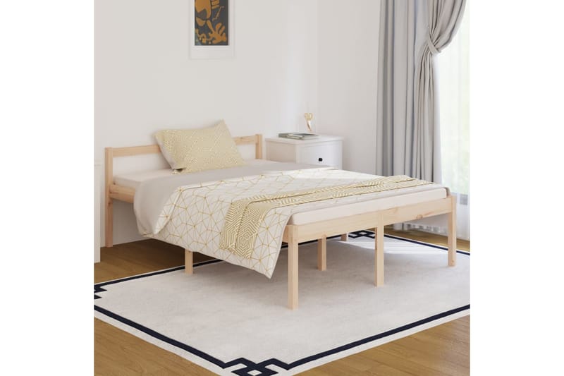 Sängram massiv furu 140x190 cm - Brun - Möbler - Sovrum - Sängram & sängstomme