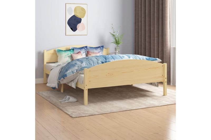 Sängram massiv furu 140x200 cm - Brun - Möbler - Sovrum - Sängram & sängstomme
