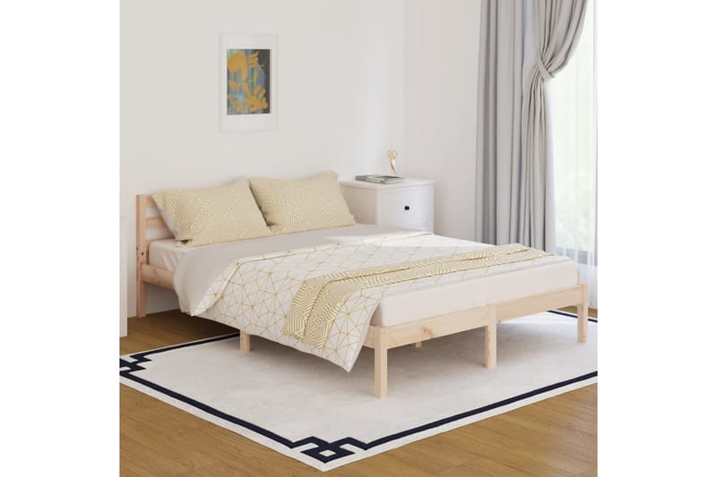 Sängram massiv furu 140x200 cm - Brun - Möbler - Sovrum - Sängram & sängstomme