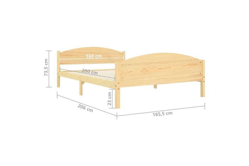 Sängram massiv furu 160x200 cm - Brun - Möbler - Sovrum - Sängram & sängstomme
