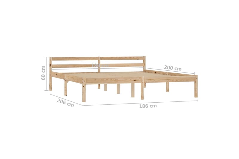 Sängram massiv furu 180x200 cm - Brun - Möbler - Sovrum - Sängram & sängstomme