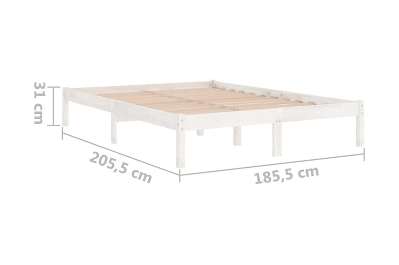 Sängram massiv furu 180x200 cm UK vit - Vit - Möbler - Sovrum - Sängram & sängstomme