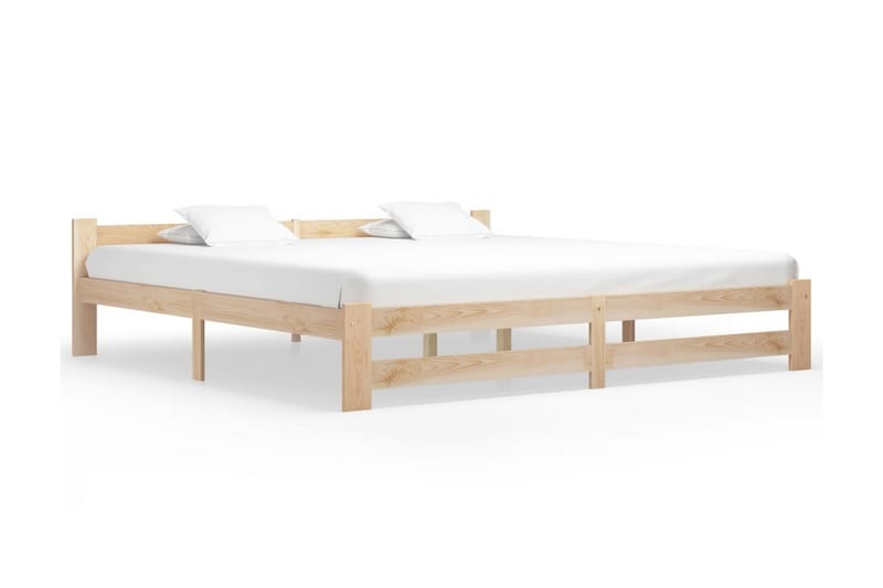 Sängram massiv furu 200x200 cm - Brun - Möbler - Sovrum - Sängram & sängstomme
