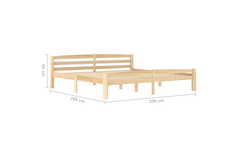 Sängram massiv furu 200x200 cm - Brun - Möbler - Sovrum - Sängram & sängstomme