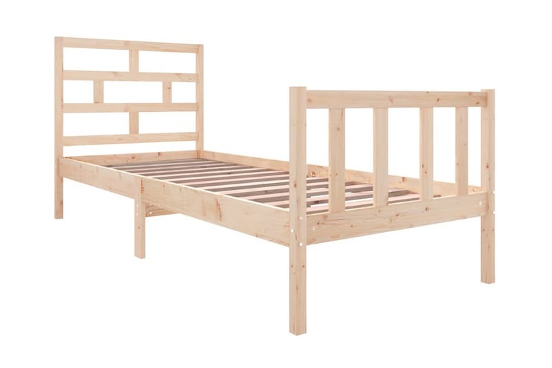 Sängram massiv furu 75x190 cm liten enkelsäng - Brun - Möbler - Sovrum - Sängram & sängstomme